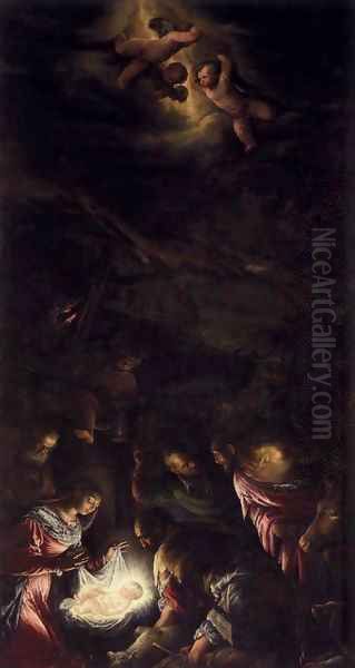 Adoration of the Shepherds Oil Painting by Jacopo Bassano (Jacopo da Ponte)