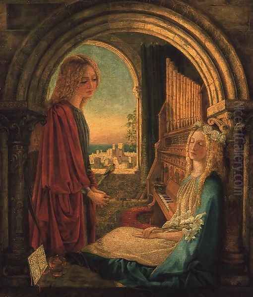 Annunciation, 1859 Oil Painting by Charlotte E Babb