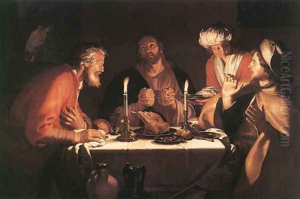 The Emmaus Disciples 1622 Oil Painting by Abraham Bloemaert