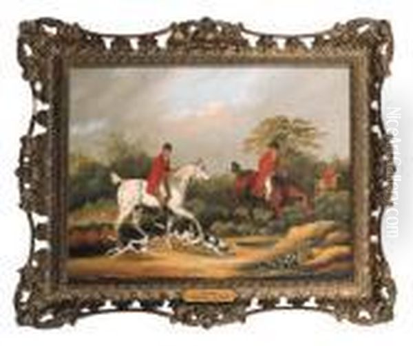 On The Scent; Full Cry; Tally Ho; And The Kill Oil Painting by Samuel Jun Alken