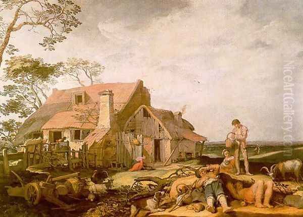 Landscape with Peasants Resting 1650 Oil Painting by Abraham Bloemaert