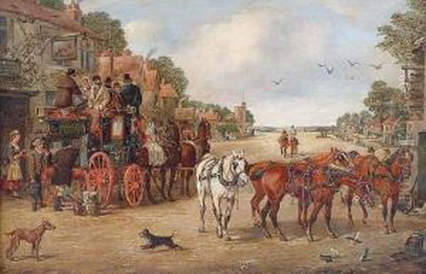 The London To Derby Coach Oil Painting by Herny Jr Alken