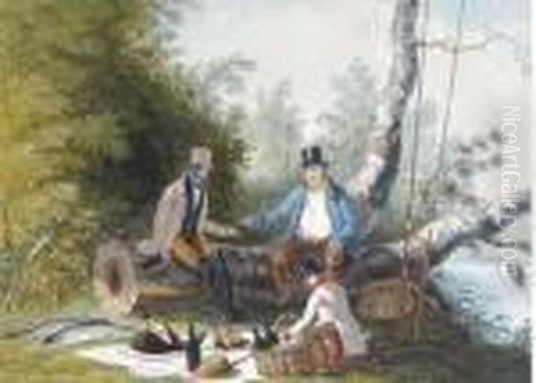 Fishing Oil Painting by Henry Thomas Alken