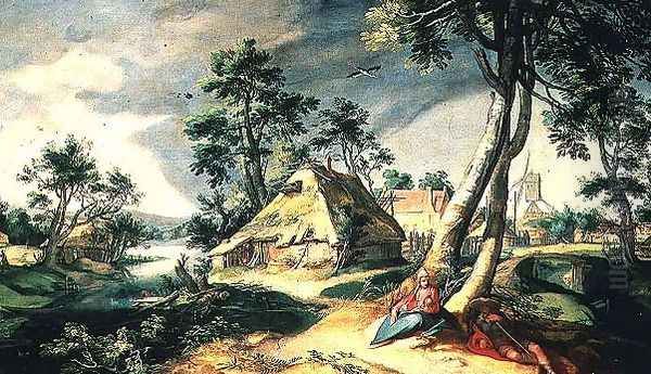 The Rest on the Flight into Egypt Oil Painting by Abraham Bloemaert