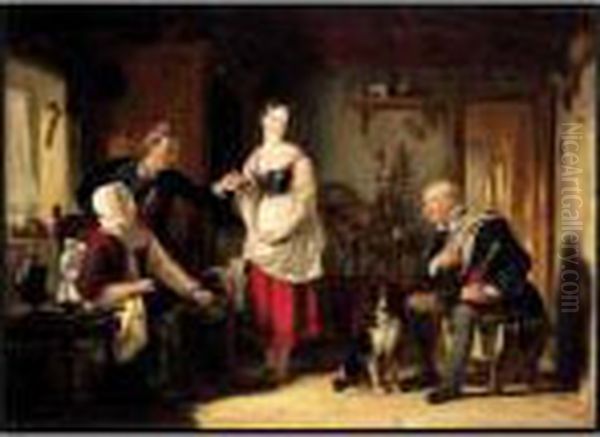 The Ballad Of Old Robin Gray Oil Painting by Sir William Allan