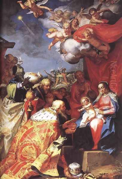 Adoration of the Magi Oil Painting by Abraham Bloemaert