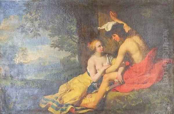 Angelique and Medor Oil Painting by Abraham Bloemaert