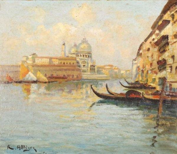 Vue De Venise Oil Painting by Raymond Allegre