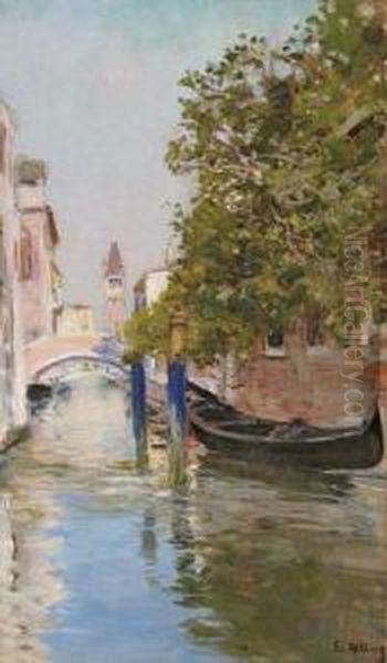 Canaux A Venise Oil Painting by Raymond Allegre