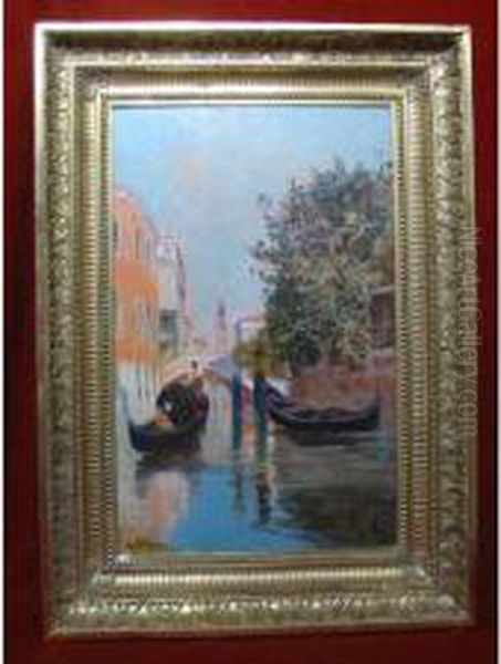 Canal Anime A Venise Oil Painting by Raymond Allegre