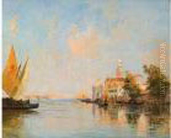 La Lagune A Venise. Oil Painting by Raymond Allegre