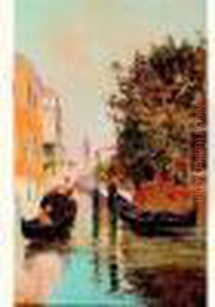 Canal A Venise Oil Painting by Raymond Allegre