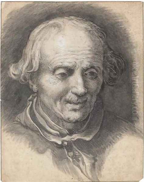 Portrait of an old man looking down Oil Painting by Abraham Bloemaert