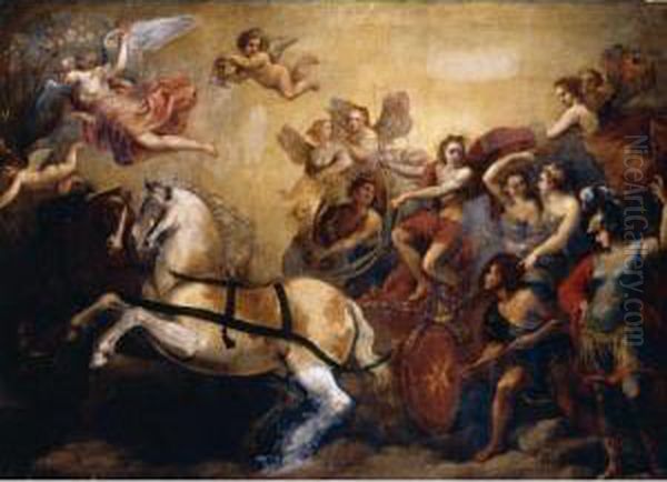 The Triumph Of Apollo Oil Painting by Francesco Allegrini