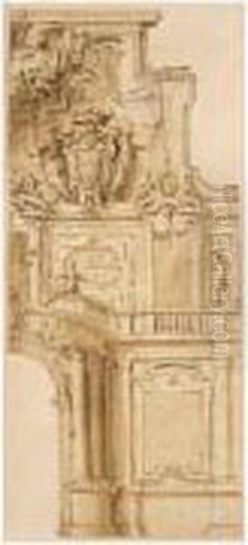 Design For A Triumphal Arch Oil Painting by Francesco Allegrini