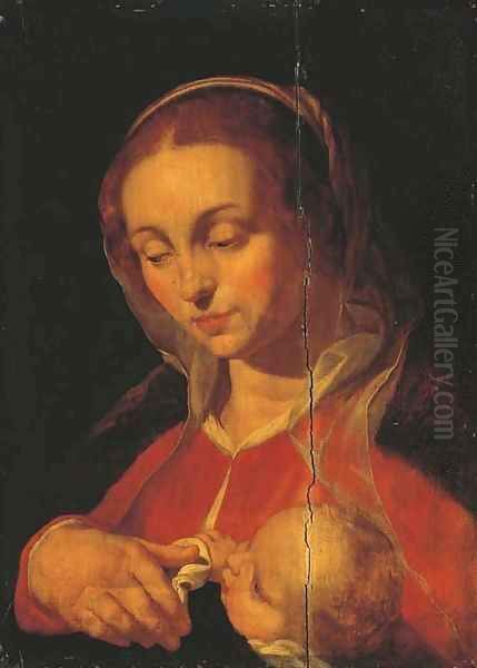 The Virgin and Child Oil Painting by Abraham Bloemaert