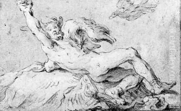 Two studies of Prometheus Oil Painting by Abraham Bloemaert