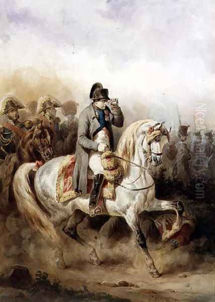 Napoleon on a Grey Horse, 1839 Oil Painting by Joseph-Louis Hippolyte Bellange