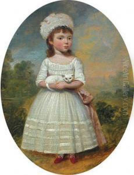 Portrait Of A Lady In A Garden Oil Painting by Francis Alleyne