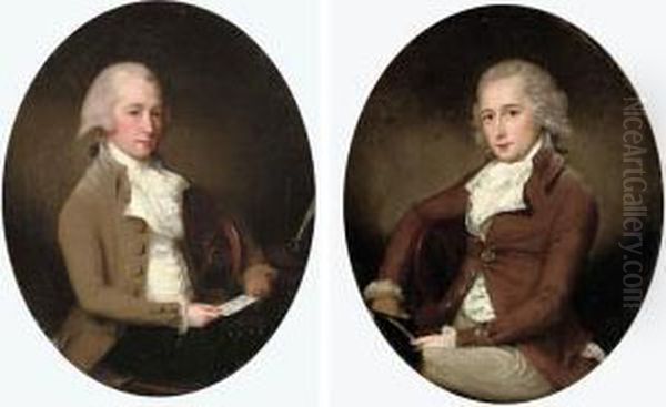 Portrait Of A Gentleman 
Traditionally Identified As Mr. Lodington; And Portrait Of A Gentleman 
Traditionally Identified As John Lodington Oil Painting by Francis Alleyne