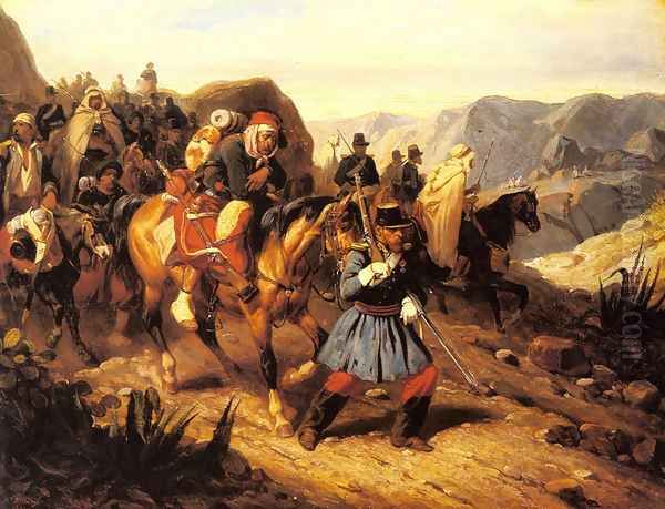 Returning from Battle Oil Painting by Joseph-Louis Hippolyte Bellange