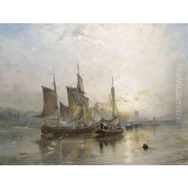 Dysart on the Fife Coast, sunrise Oil Painting by Samuel Bough