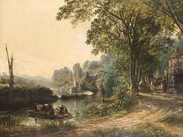 The inn at Hanham ferry near Bristol 1872 Oil Painting by Samuel Bough