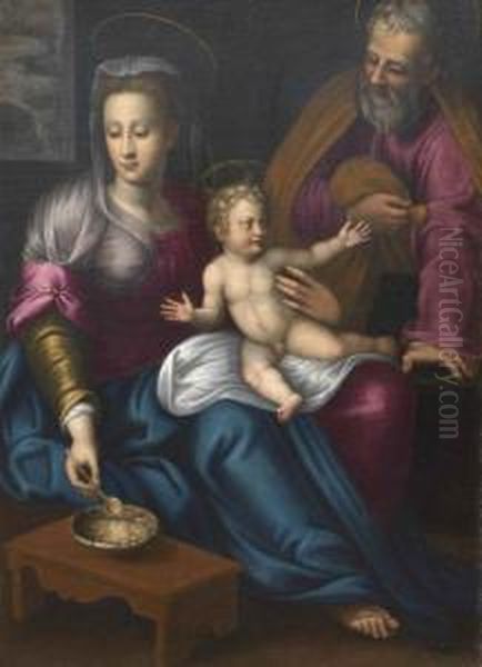 Sacra Famiglia Oil Painting by Alessandro Allori