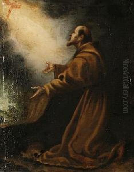 Saint Francis Receiving The Stigmata Oil Painting by Cristofano Allori