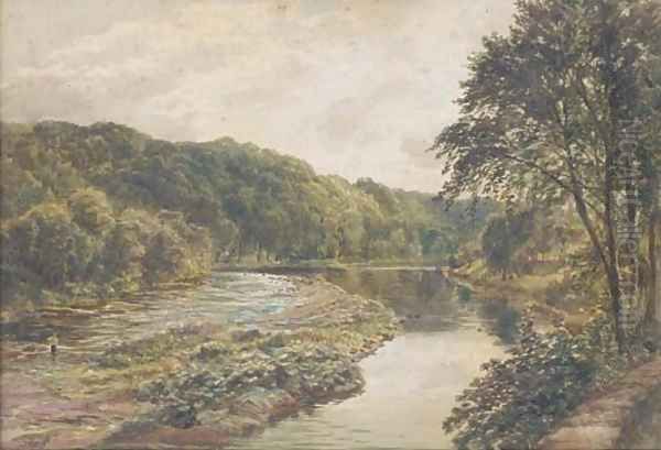 View of the River Eden, near Carlisle Oil Painting by Samuel Bough