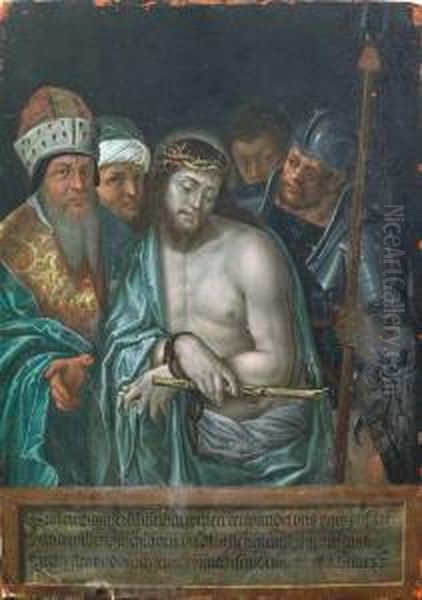 Christofano . Christ And Pontius Pilate Oil Painting by Cristofano Allori