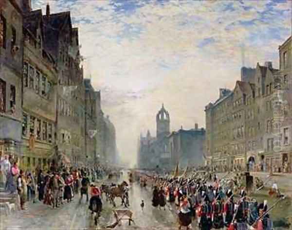 The High Street, Edinburgh Oil Painting by Samuel Bough