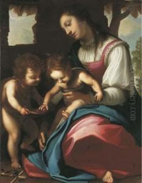 La Vierge A L'enfant Avec Saint Jean-baptiste Oil Painting by Cristofano Allori