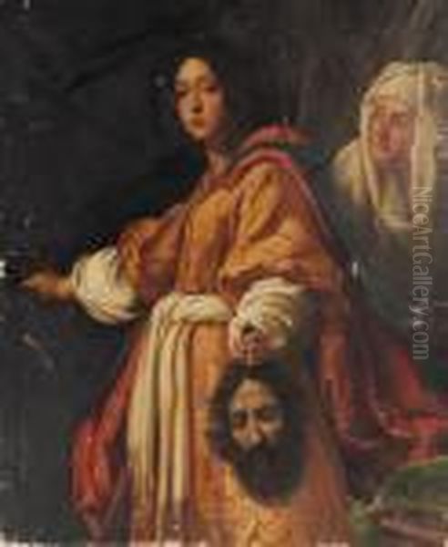 Judith With The Head Of Holofernes And Her Maid Oil Painting by Cristofano Allori