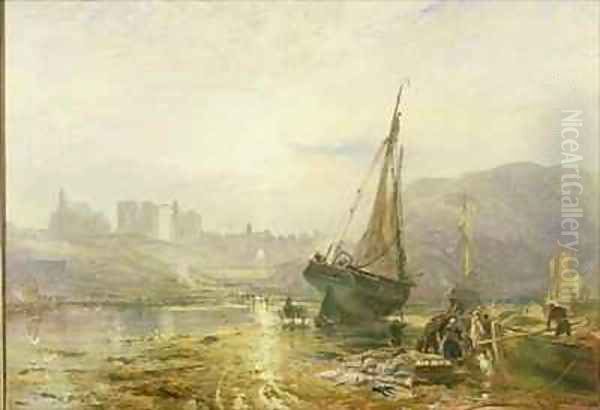 Holy Island Lindisfarne Oil Painting by Samuel Bough