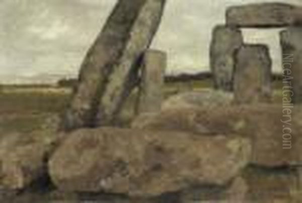 Stonehenge, Wiltshire Oil Painting by Laura Theresa Epps Alma-Tadema