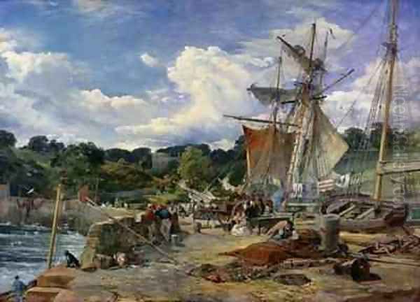 The Pier Head, Aberdour, Firth of Forth Oil Painting by Samuel Bough