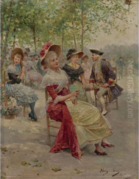 An Afternoon In The Park Oil Painting by Alonso Perez