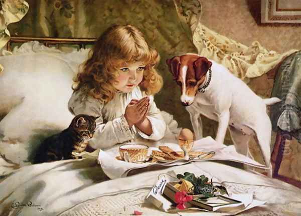 Suspense Oil Painting by Charles Burton Barber