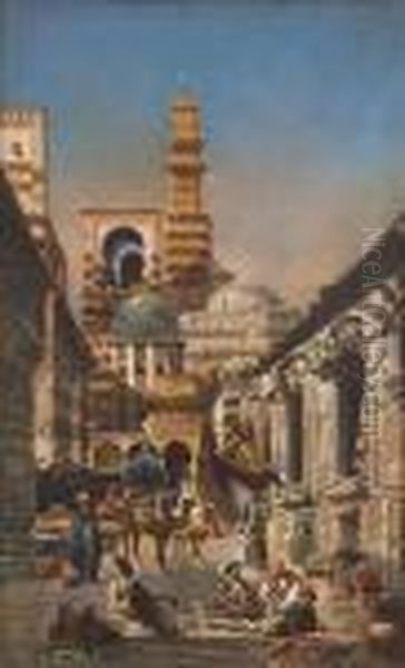 Old Cairo Oil Painting by Robert Alott