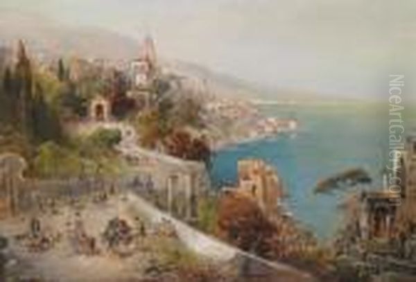 Southern Italiancoastal Landscape Oil Painting by Robert Alott