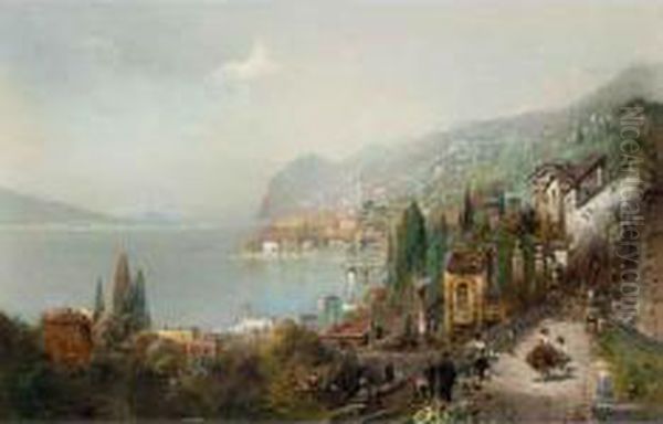 Veduta Del Lago Di Garda Oil Painting by Robert Alott