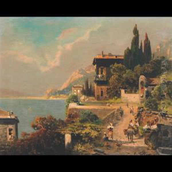 Lago Di Como Oil Painting by Robert Alott