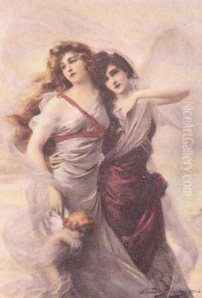 Enchanted Maidens Oil Painting by Edouard Bisson