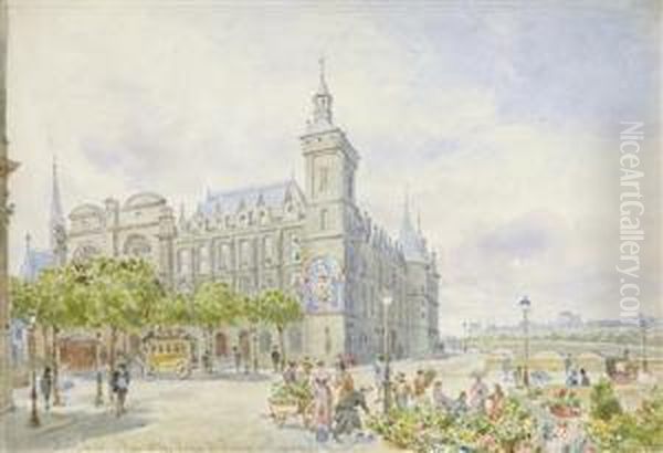 Das Palais De Justice Inparis Oil Painting by Franz Alt