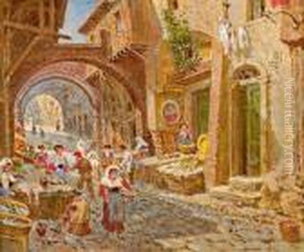 Stadtmotiv Aus Italien Oil Painting by Franz Alt