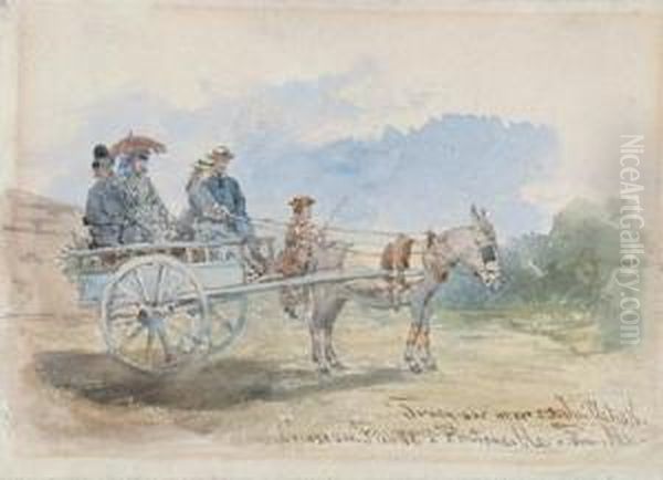 Gesellschaft Im Leiterwagen Oil Painting by Franz Alt