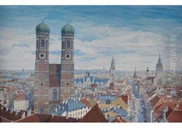 Blick Uber Munchen Oil Painting by Franz Alt