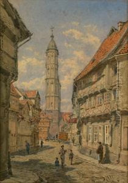 Andreaskirche Mit Der Alten Waage In Braunschweig Oil Painting by Franz Alt