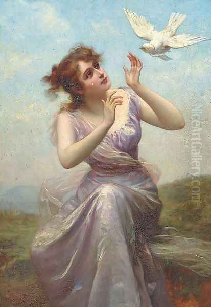 Message d'amour Oil Painting by Edouard Bisson